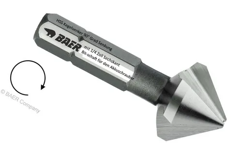 Kegelsenker Bit Baer 10,4 mm 90° HSSG für M5 Akkuschrauber Senkbohrer Absenker