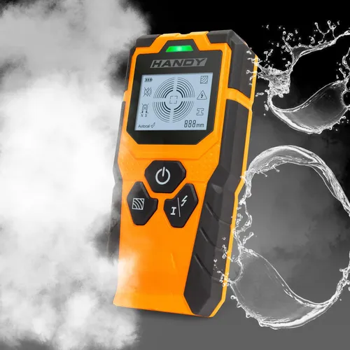 Digitaler Multidetektor für Metall, Holz und Stromkabel – Wandscanner mit großem Display – Erfassungstiefe bis zu 10 cm – Genauigkeit ±10 mm – Inklusive 9-V-Batterie und Tragetasche – Schutzart IP54 – Verkaufseinheit: 1 Stück [10040]