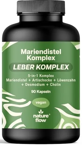 Hochdosierter Leberkomplex mit Mariendistel, Artischocke & Löwenzahn – 90 vegane Kapseln