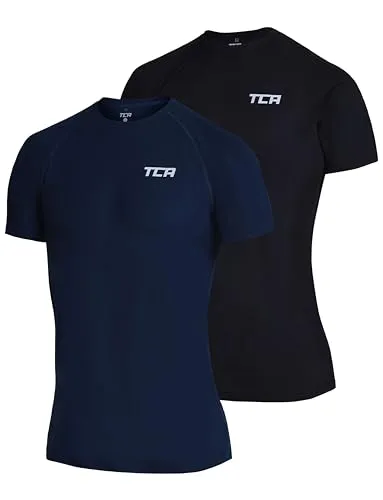 TCA Superlight Gym Tops for Men 2 Pack - Leichte Sportshirts für Herren - Activewear-T-Shirts für Herren, aus atmungsaktivem, schnelltrocknendem Material für maximalen Komfort beim Training und Sport. Ideal für Fitness, Laufen und Outdoor-Aktivitäten.