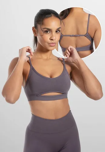 Smilodox Sport-BH Nesa, Blickdicht Rutschfestes Sport Bra, Gerippter Stoff Crop Top, Shaped Fit ärmelloses Oberteil, Atmungsaktives Yoga Tank Top