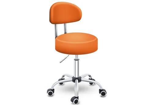 TRESKO Drehhocker Rollhocker mit Lehne, Arbeitshocker höhenverstellbar 46-58 cm, Bürostuhl mit Rollen Hocker Drehstuhl Kosmetikhocker