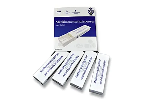 Sixl Medikamentendispenser 4er Pack – Nachhaltige Tablettenbox aus Karton – Plastikfrei, 100 % Recycelbar – Made in Germany – 4 Fächer (Morgens, Mittags, Abends, Nachts)