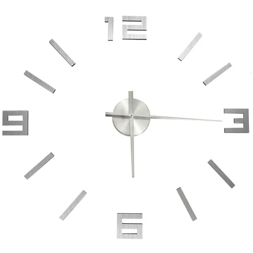 DIY Luxusuhr XXL 3D-Wanduhr - Modernes Design in Silber - Wohnaccessoires: Stilvolle 100 cm große 3D-Wanduhr im modernen Art Deco Design, ideal für Wohnzimmer und Arbeitszimmer.