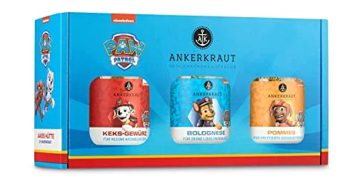 Ankerkraut Gewürz Jakes Hütte - Paw Patrol Gewürz-Box - Kräuterbox mit leckeren Gewürzen für Bolognese, Rührei und Kekse, inspiriert von den Abenteuern der Paw Patrol. Ideal für kleine Köche und Fans der Serie!