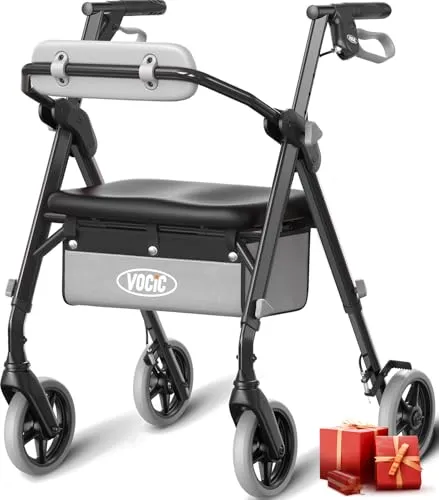 VOCIC Z11 Faltbarer Rollator mit Sitz – Leicht und Stabil bis 172 kg