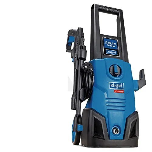 Scheppach Hochdruckreiniger HCE1600 SE - Hochdruckreiniger mit 135 Bar Druck, ideal für umfassende Reinigungsarbeiten rund um Haus und Hof. Leicht transportierbar und ausgestattet mit vielseitigen Aufsätzen für jede Herausforderung.