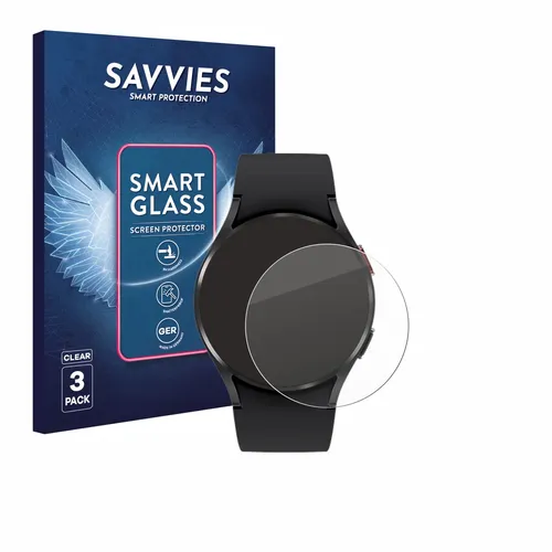 3x Savvies Schutzglas für Samsung Galaxy Watch 4 (40mm) Panzer Folie Glas klar