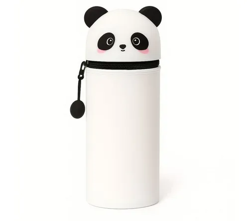 ZUKUNFTSENKEL Federmäppchen Silikon Etui Kinder Mäppchen, (Süße Stiftebox für Schule, Büro & Reisen, (Pinguin, Panda, Dino, Bär, Katze, Biene), Ausziehbares Federmäppchen mit Tier-Design