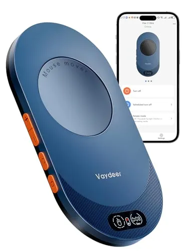 Vaydeer Air 3 Ultra Mouse Mover mit APP, Ultra Slim Mouse Jiggler mit Timer-Funktion, nicht erkennbar & geräuschlos, simuliert realistische Mausbewegung, treiberfrei, hält PC aktiv (Himmelblau)