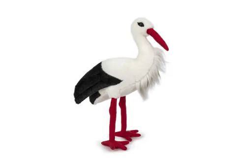 Storch stehend Plüschtier - Kuscheliges Stofftier ca. 40 cm - Wald & Wiese: Hochwertiges, original lizenziertes Plüschtier in Weiß, ideal zum Kuscheln und Spielen für Kinder.