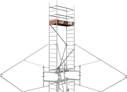ALTEC Rollfix 500 | inkl. Fussplatten | Traverse ausziehbar | 4x Dreieckausleger | Rollgerüst