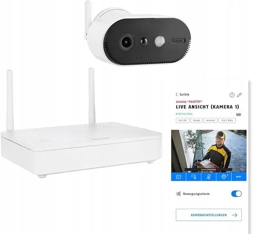 ABUS Akku-Kamera Pro mit Basisstation - PPIC91000, wetterfest und mit 120-Grad-Blickwinkel für umfassende Sicherheit drinnen und draußen