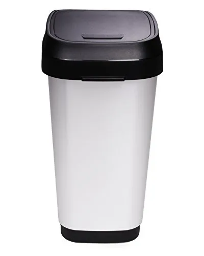 Ondis24 Dual Swing Mülleimer Abfallsammler Müllsammler M 25 Liter (Silber)