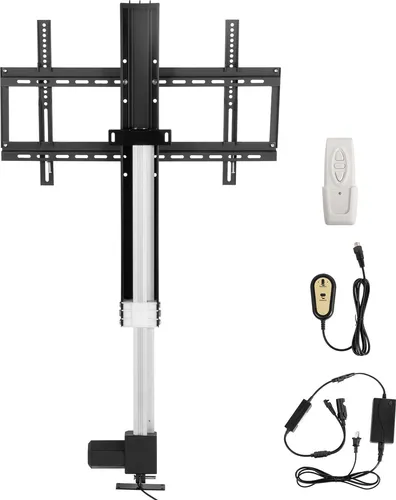 SucceBuy Motorized TV Lift Stand, Heavy Duty Electric TV Mount Bracket für 26„-60“ Flachbildschirm LCD/LED/OLED Plasma TVs, Auto Lift, Schwarz