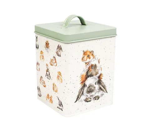 Wrendale Designs Leckerli-Dose für Nager - Praktische Leckerli-Dose aus Weißblech mit niedlichen Nagetier-Motiven. Ideal zur Aufbewahrung von Trockenfutter oder Snacks, ca. 3 Liter Volumen. Ein charmantes Geschenk für Tierliebhaber im britischen Landhausstil.