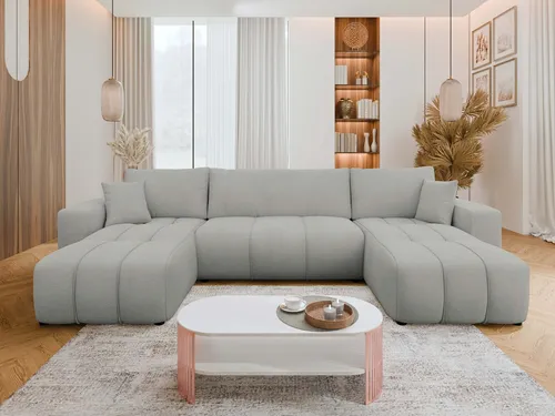 Mirjan24 Wohnlandschaft Furyn U - Ecksofa mit Schlaffunktion - Sofas & Couches mit Schlaffunktion und Bettkasten, ideal für Gästezimmer oder Wohnzimmer. Freistehendes, symmetrisches Design für mehr Flexibilität in Ihrem Wohnraum.