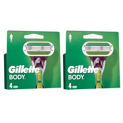 Gillette Body 2 x 4 er Klingen Rasierklingen für den Körper Herrenklingen Set
