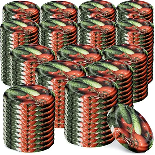 KADAX Schraubdeckel fi82 mm, Twist-Off-Deckel Set aus Metall, Ersatzdeckel für Einmachgläser, Deckel mit 6 Einrastzähnen für Sturzgläser und Einmachgläser (Gemüse, 200 Stück)
