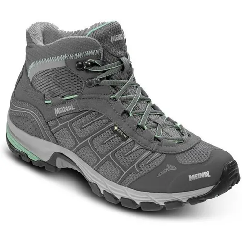 Meindl Quebec Lady Mid GTX - Komfortable Wanderschuhe in Grau/Türkis - Wanderschuhe für Damen mit Gore-Tex-Membran für wasserdichten Schutz und optimalen Tragekomfort auf allen Wegen.