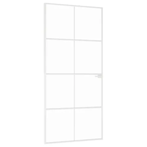 vidaXL Innentür Komplettset 93x201,5cm - Lamellentür aus modernem Hartglas mit schlankem Aluminiumrahmen, ideal für lichtdurchflutete Räume und stilvolle Übergänge.