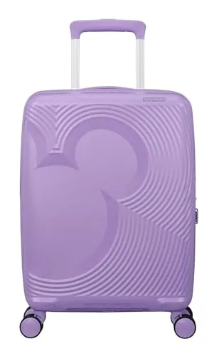 American Tourister Mickey Magic - Handgepäck Koffer 55 x 40 x 20/23 cm - Hartschalen Kabinentrolley für Ryanair, EasyJet & die meisten Airlines, 37/44 L, Lila (Mickey Soft Lilac)