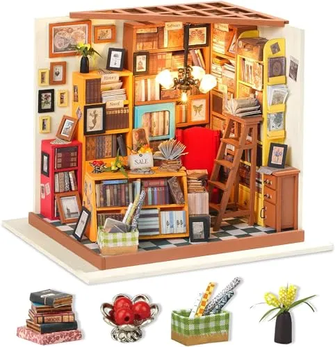 Robotime Bibliothek Puppenhaus DIY Haus Holz von ROBOTIME