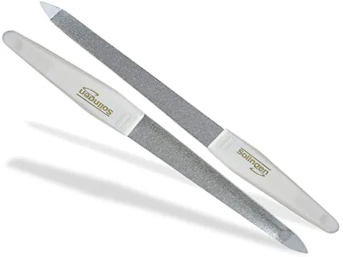 Profi Nagelfeilen-Set aus Hohlfeile und Nagelfeile aus Solingen 2-Seitig Fein/Grob Made in Germany Maniküre Feilen Pediküre Saphirnagelfeile zur perfekten Nagelpflege für Hände und Füße 15 cm