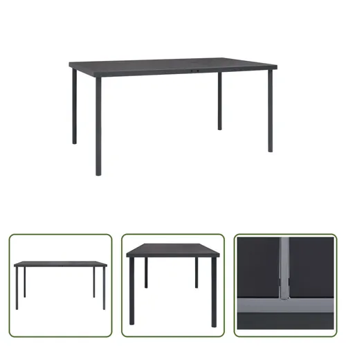 The Living Store Outdoor-Esstisch Anthrazit 150x90x74 cm