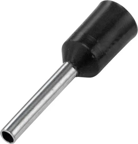 Produktbild TRU COMPONENTS 1091287 Aderendhülse 1.5mm² Teilisoliert Schwarz 100St.