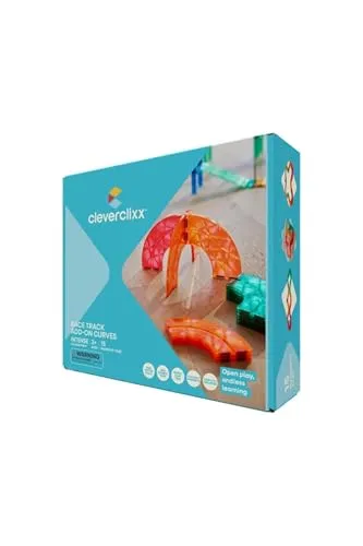 Cleverclixx Autobahn-Bausatz Erweiterungsset mit 15 Kurven - Erweitern Sie Ihre Cleverclixx Rennstrecke mit 15 knallbunten Kurven. Ideal zur Steigerung der Kreativität und Motorik für Kinder ab 3 Jahren. Alle Sets sind kompatibel und fördern spielerisch das Raumverständnis.