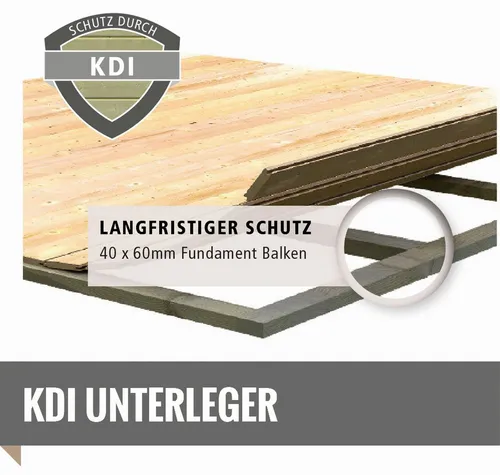 Gartenhaus-Fußboden KARIBU, beige - Zubehör für Gartenhäuser, schützt vor Feuchtigkeit und lässt sich dank Nut- und Federbrettern einfach verlegen. Inklusive 10 Jahre Herstellergarantie.