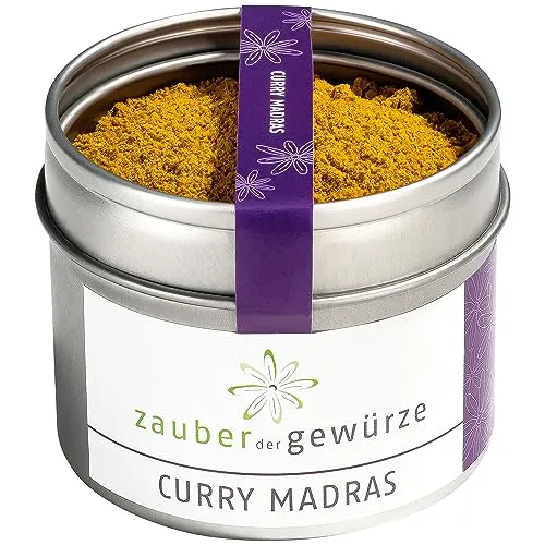 Zauber der Gewürze Curry Madras, leicht scharfes Curry-Pulver, aromatische indische Curry Gewürzmischung, auch für Currywurst-Sauce und Curry-Paste, 50 g