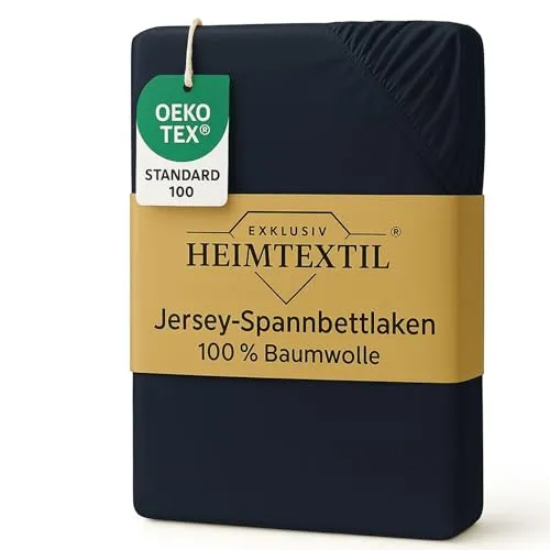 EXKLUSIV HEIMTEXTIL Jersey Spannbettlaken Premium Marke 60 x 120-70 x 135 cm 100% Baumwolle Öko - Tex Zertifiziert, Markenqualität, Matratzenhöhe bis 10 cm, Anthrazit