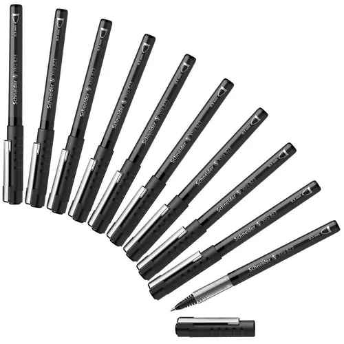 Schneider XTRA 823 Tintenroller 0,3 mm - 10 Stück, schwarz, für feines Schriftbild und einfaches Entfernen der Tinte
