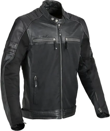 DIFI Motorradjacke Memphis - Leder- und Textiljacke in Schwarz, Größe 48 - Robuste Motorradjacke aus hochwertigem Rindsleder und Polyester, ideal für Sicherheit und Komfort beim Fahren.