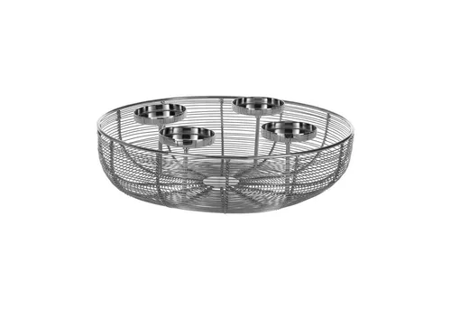 EGLO Living Kerzenständer Hagony, Kerzenständer - H10 x Ø36 cm - silber - zeitlos und elegant