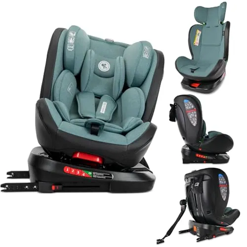 Lorelli i-Size Kindersitz Nebula (40-150cm) - 360° drehbar, Isofix - Kindersitz für 40-150 cm, sicher und bequem! Mit Isofix und Top Tether für einfache Installation. Der 360° drehbare Sitz erleichtert das Hineinsetzen und Herausnehmen deines Kindes.