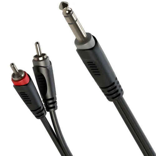 Audiokabel 6,3-mm-Stereo-Klinkenstecker / 2 x Cinch 6 m Roxtone SAYC110L6