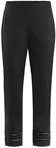 Stehmann 6/8 Sommerhose mit Hohlsaum in Schwarz, Größe 46 - Leichte 6/8 Sommerhose mit seitlichem Reißverschluss und eleganter Hohlsaumstickerei für einen stilvollen Look an warmen Tagen. Ideal für den täglichen Gebrauch oder besondere Anlässe.