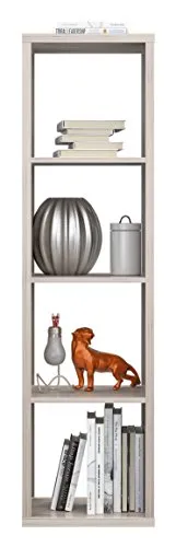 FORTE Mauro Regal 1 x 4 Fächer - Bücherregal aus Holzwerkstoff in Sandeiche, stabil und pflegeleicht, ideal als Regal oder Raumteiler – perfekt für Stoffboxen geeignet.