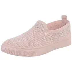 Ital-Design Damen Low-Top Freizeit Slipper (88843609) Flach Sneakers Low in Altrosa rosa 39 EU