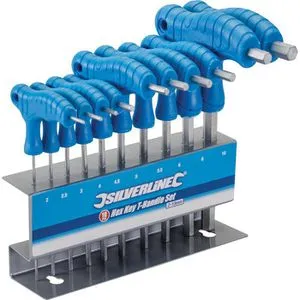 Silverline Sechskantschlüssel 323710, 2 - 10mm, mit T-Griff, 10-teilig