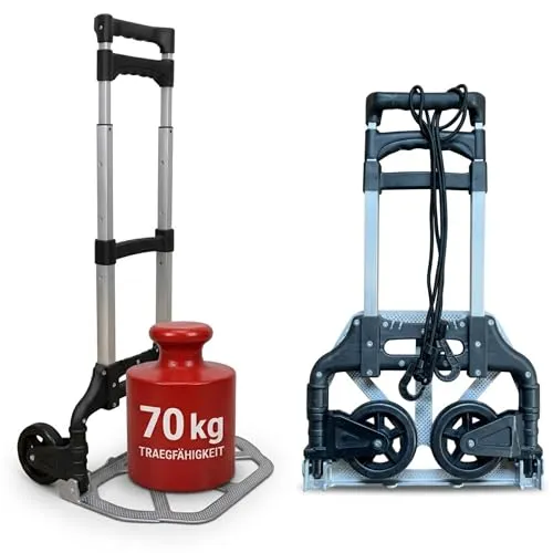 Relaxdays Klappbare Sackkarre bis 70 kg, Teleskopgriff, 98x38x41 cm
