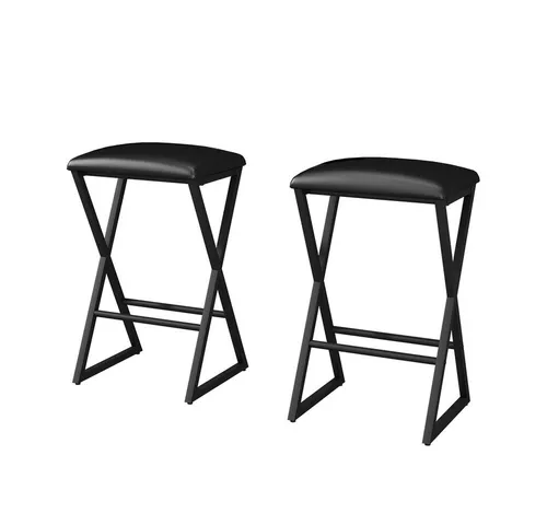 Vicco Barhocker Vault 2er Set - Stylisches Barhocker-Set in Schwarz, mit stabilen Metallfüßen und PU-Polsterung für maximalen Komfort. Ideal für Bars und moderne Küchen.