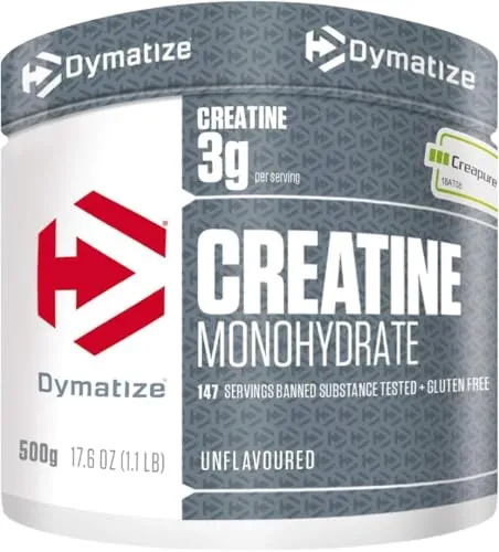 Dymatize Creatine Monohydrate Unflavoured Powder 500g - 100% Creapure Kreatin - Aminosäure Kreatin, 100% Creapure für maximale Leistungssteigerung im Training - ideal für explosive Kraft und schnelle Energie.