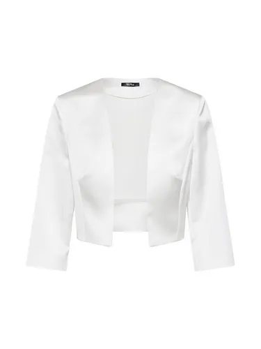Vera Mont Damen Bolero 0059/4822, Weiß, Größe 36 - Eleganter Bolero mit V-Ausschnitt und Satin-Finish, perfekt für Büro und besondere Anlässe. Leicht taillierte Passform und 3/4-Ärmel sorgen für Stil und Komfort.