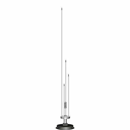 Albrecht AE-Skyscan Mag 1300 61680, Scanner-Magnet-Mobilantenne - DVB-T/T2-Antenne mit hochflexibler BNC-Glasfaser für optimalen Empfang von 25-1300 MHz, ideal für CB-Funkgeräte, inklusive 4m Kabel und Magnetfuß.