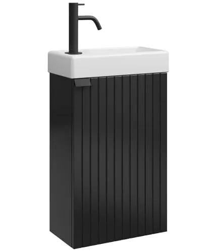 Badplaats B.V. WC Badmöbel Bosco 40x22 cm Matt Schwarz in schwarz von Badplaats