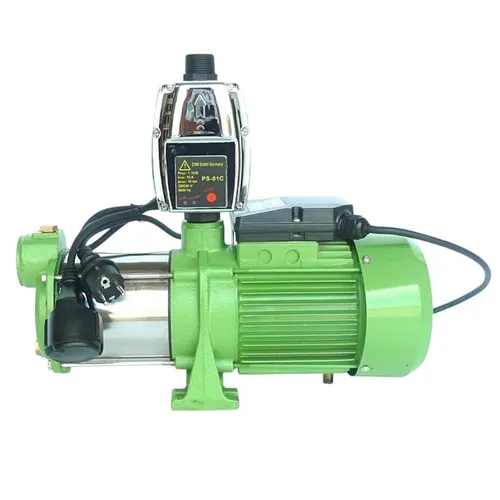 Kreiselpumpe 1,1 KW Edelstahl 8000L/H 5,5 Bar Gartenpumpe mit Druckschalter